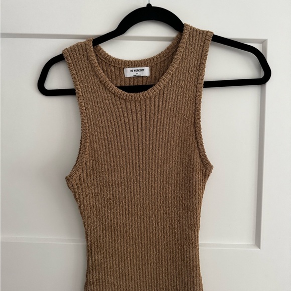 PINKBLUSH - Maternity Taupe Sleeveless Sweater Knit Midi Dress - Picture 6 of 8